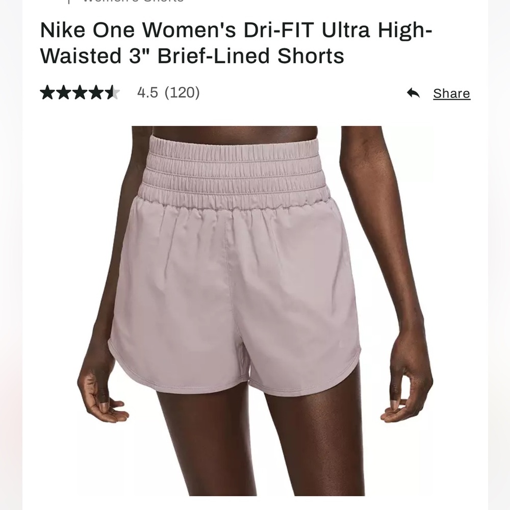 Nike One Women's Dri-FIT Ultra High-Waisted 3" Brief-Lined Shorts